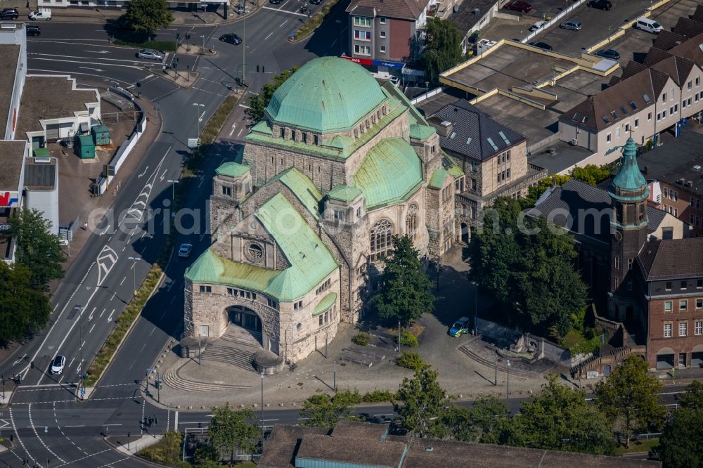 Essen from the bird's eye view: Building the Old Synagogue of the Jewish community at the Steeler street in Essen in North Rhine-Westphalia