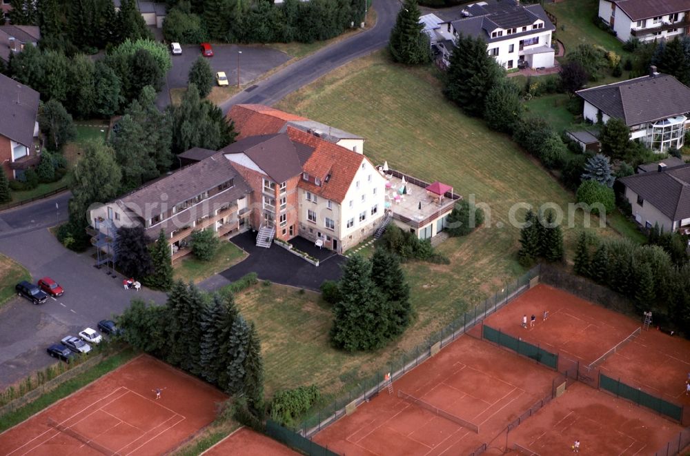 Hann. Münden from above - Building the retirement home Haus Hainbuchenbrunnen in Hann. Muenden in the state Lower Saxony, Germany