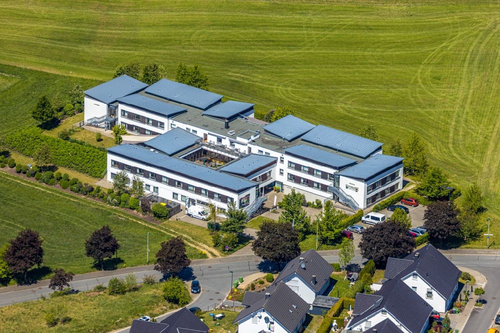 Attendorn from above - Building the retirement home Haus Mutter Anna on Friedensstrasse in Attendorn in the state North Rhine-Westphalia, Germany