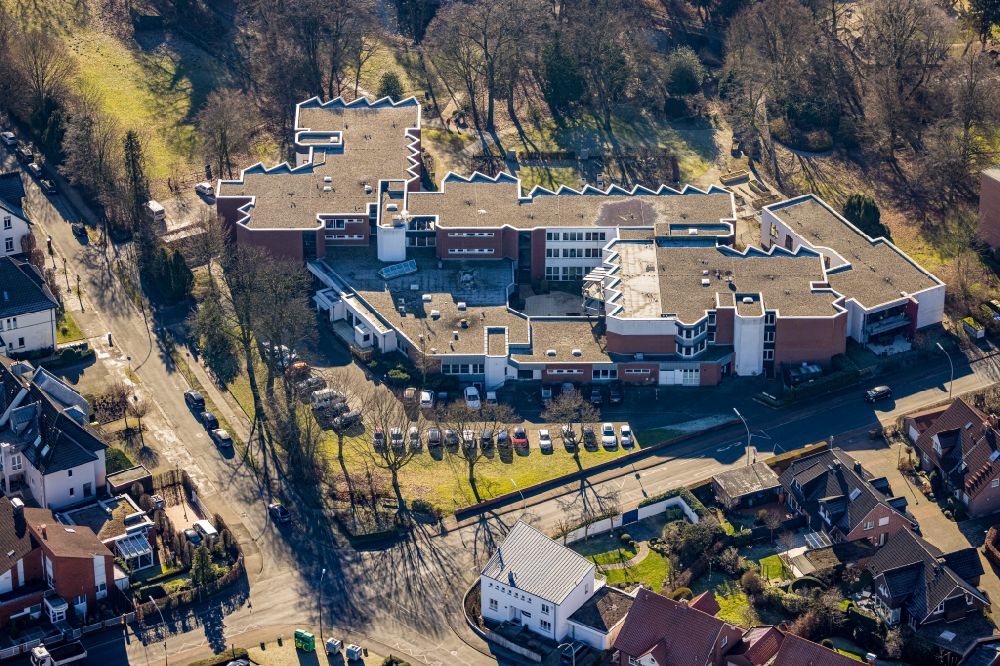 Aerial image Werne - Building the retirement home St. Katharina on street Becklohhof in Werne at Ruhrgebiet in the state North Rhine-Westphalia, Germany