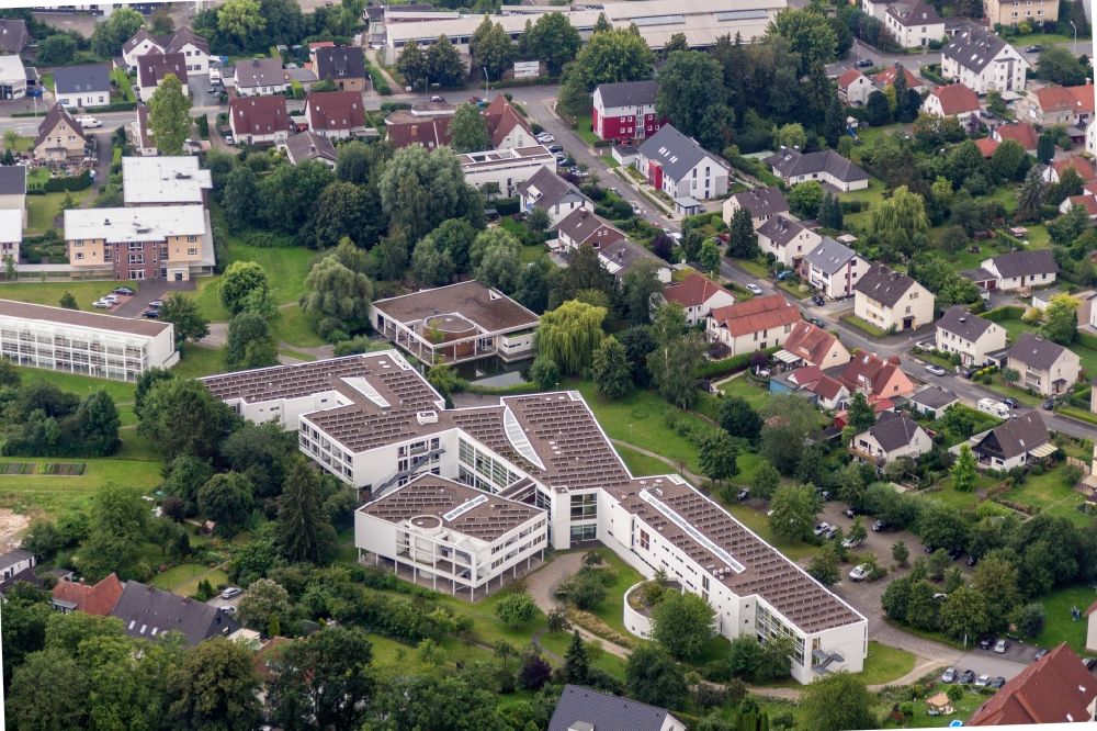 Lemgo from the bird's eye view: Building the retirement home of St. Loyen Zentrum on Leopoldstrasse in Lemgo in the state North Rhine-Westphalia, Germany