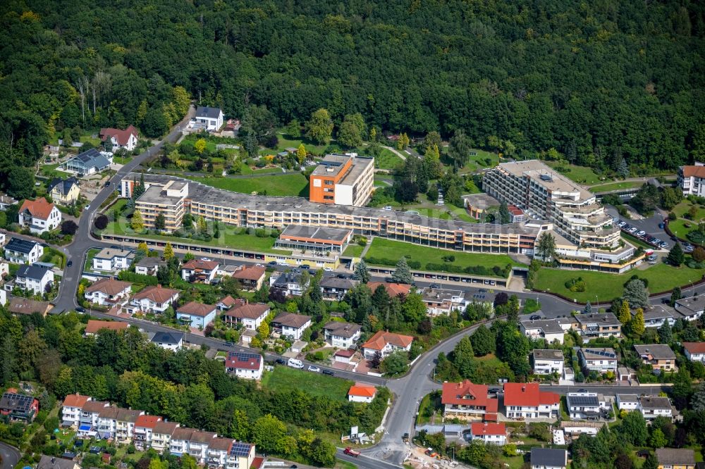 Aerial image Bad Kissingen - Building of the retirement home of the Seniorenresidenz Parkwohnstift gem. GmbH at the Heinrich-von-Kleist-Strasse in the district of Garitz in Bad Kissingen in Bayern, Germany