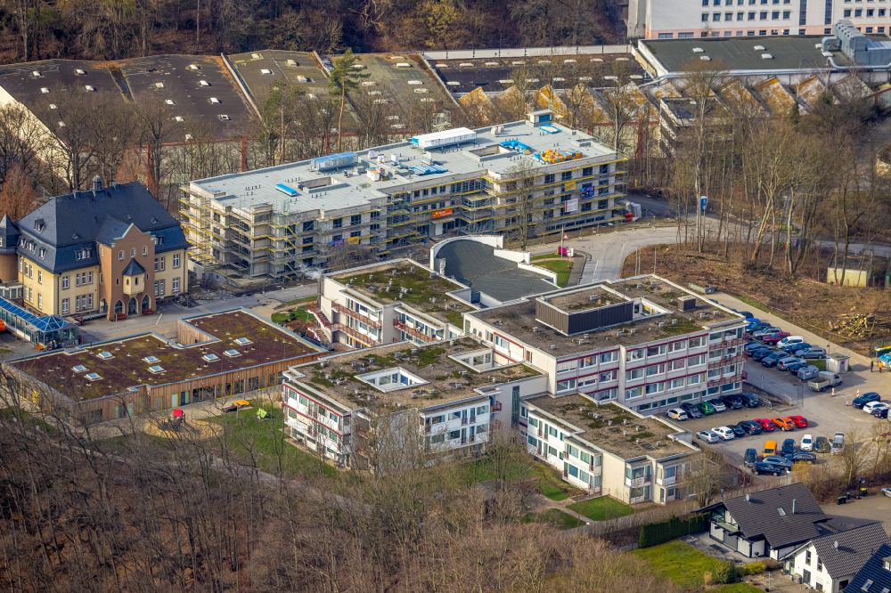 Aerial photograph Fröndenberg/Ruhr - Buildings of the retirement home - retirement Schmallenbach-Haus in Froendenberg/Ruhr in the state North Rhine-Westphalia, Germany