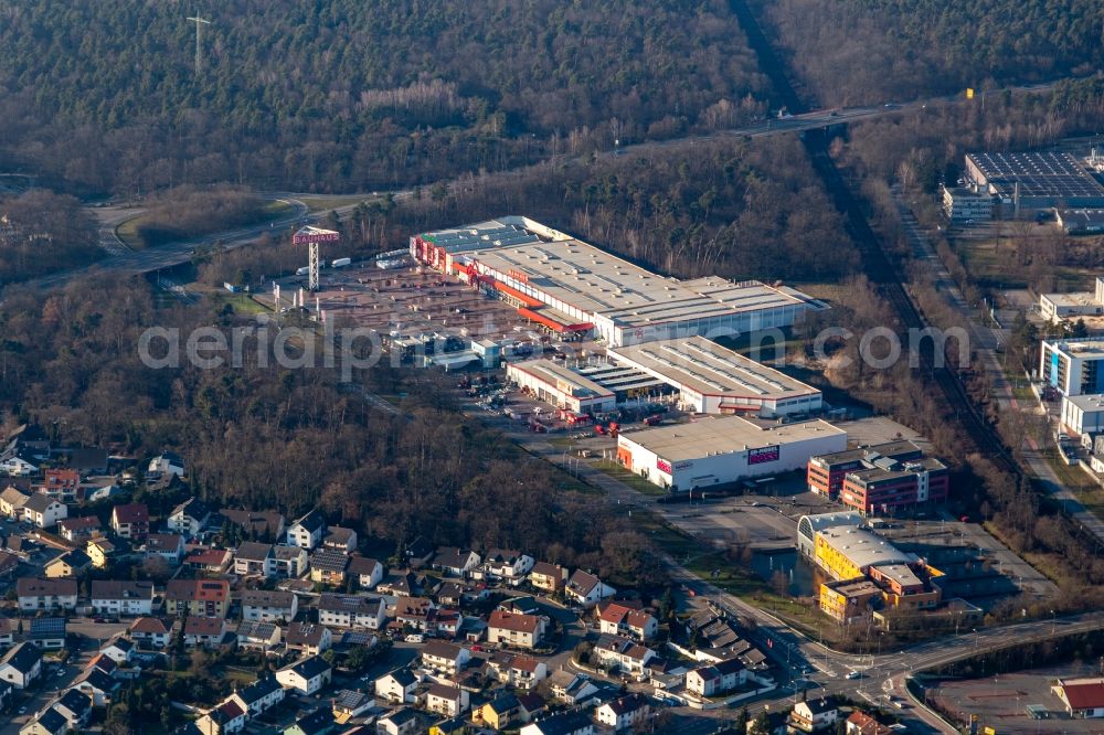 Speyer from the bird's eye view: Building of the construction market BAUHAUS Speyer in Speyer in the state Rhineland-Palatinate, Germany