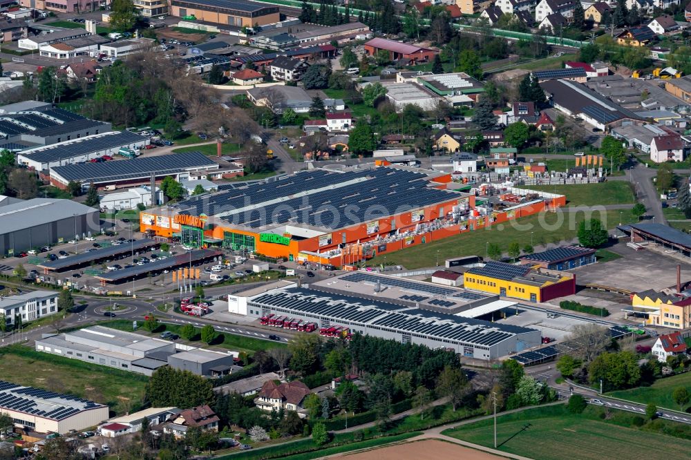 Herbolzheim from the bird's eye view: Building of the construction market Globus in Herbolzheim in the state Baden-Wuerttemberg, Germany