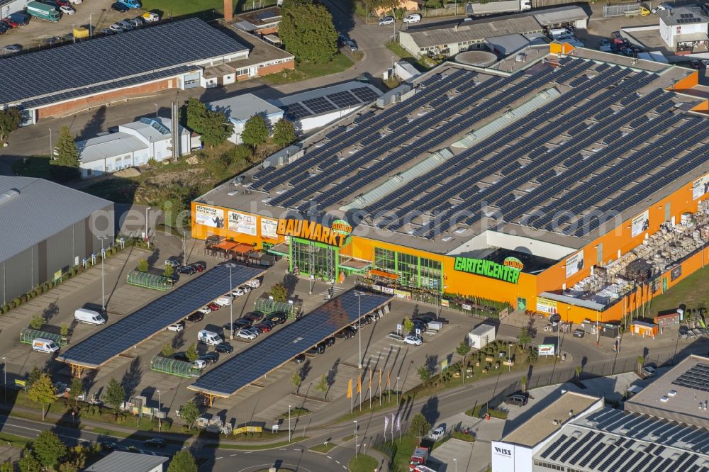Aerial image Herbolzheim - Building of the construction market Globus in Herbolzheim in the state Baden-Wuerttemberg, Germany