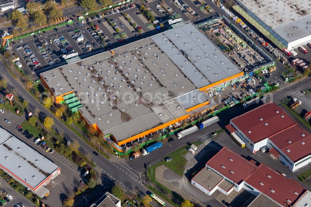 Aerial photograph Schweinfurt - Building of the construction market Globus Schweinfurt in Schweinfurt in the state Bavaria, Germany
