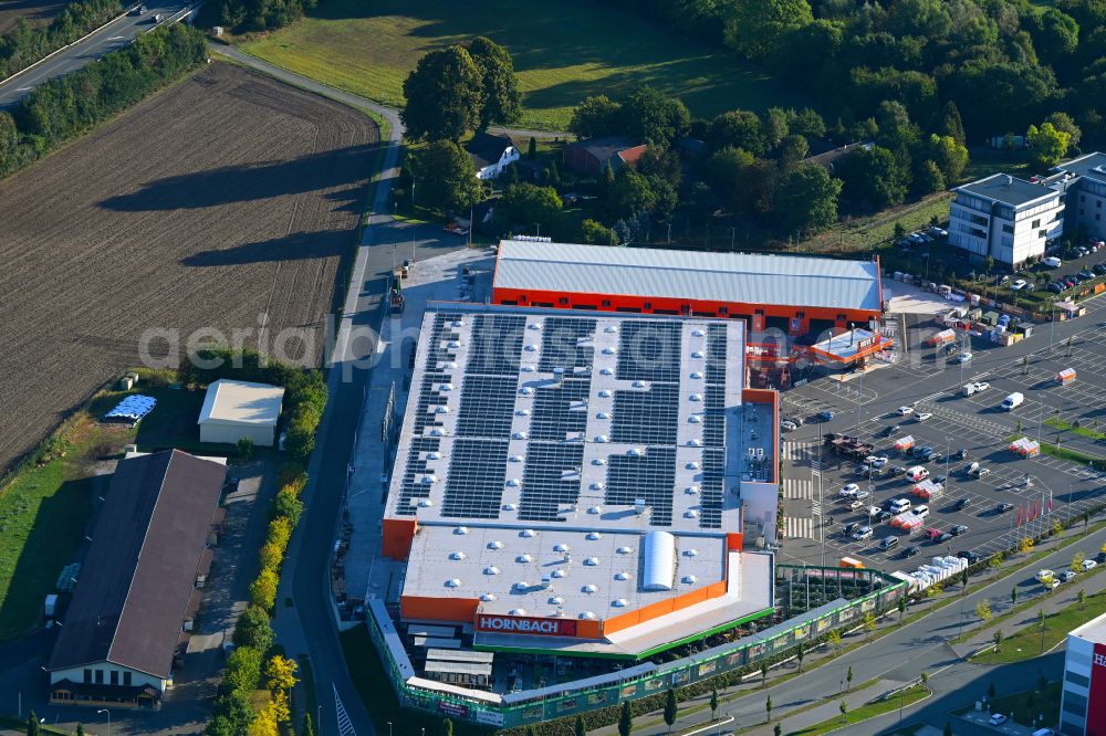 Aerial photograph Paderborn - Building of the construction market Hornbach on street Wilfried-Finke-Allee in Paderborn in the state North Rhine-Westphalia, Germany