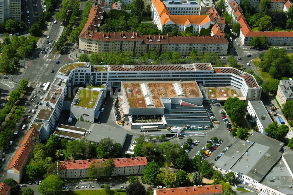 Berlin from the bird's eye view: Building of the construction market OBI on Ostseestrasse in the district Prenzlauer Berg in Berlin, Germany