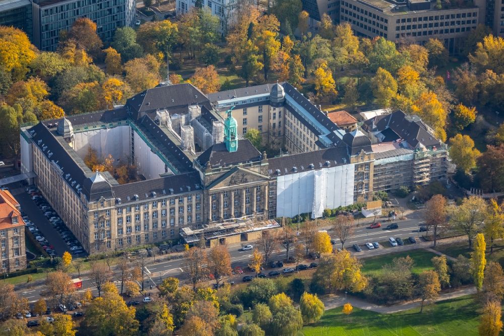 Aerial image Düsseldorf - View onto the building of the district government in Duesseldorf in the state North Rhine-Westphalia