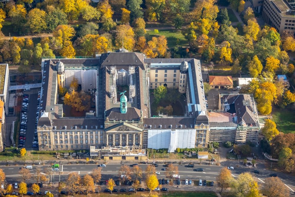 Aerial photograph Düsseldorf - View onto the building of the district government in Duesseldorf in the state North Rhine-Westphalia
