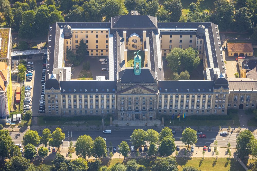 Aerial image Düsseldorf - View onto the building of the district government in Duesseldorf in the state North Rhine-Westphalia