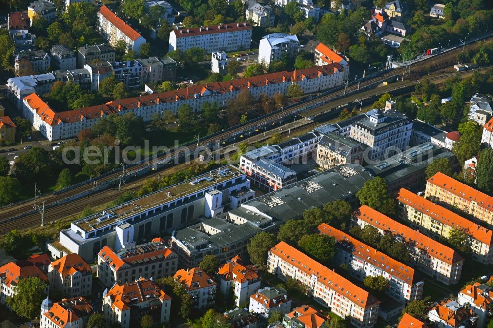 Aerial image Leipzig - Building of the Bleichertwerke in the district of Gohlis in Leipzig in the state of Saxony, Germany