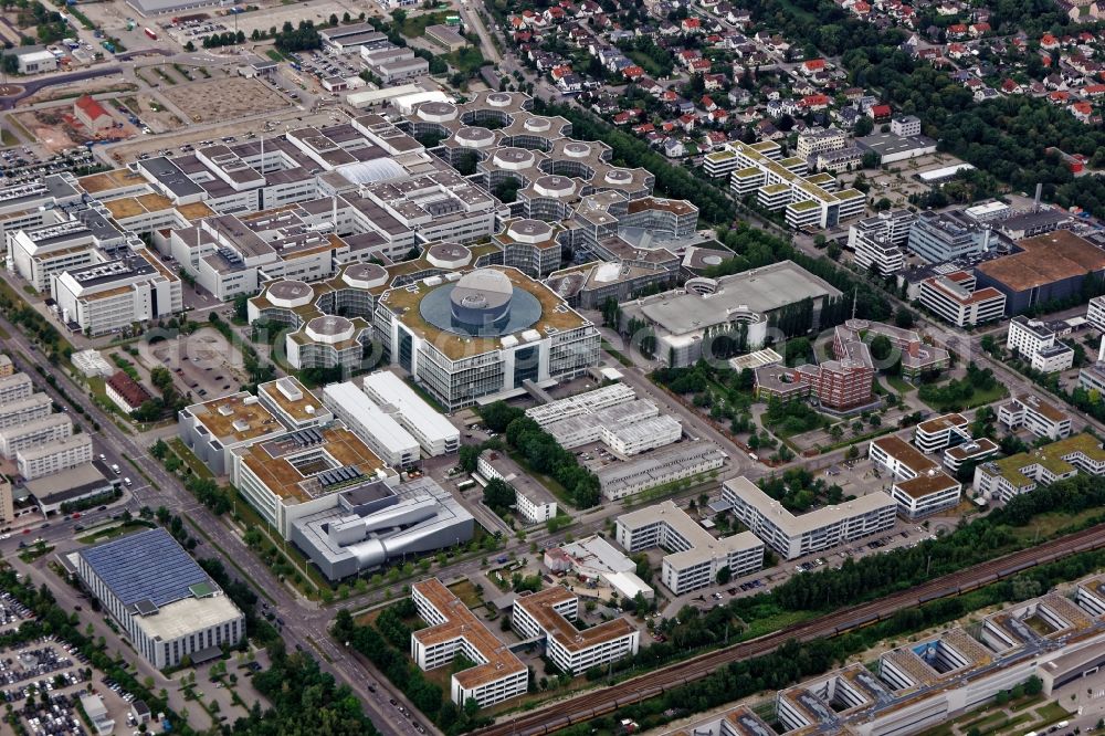 Aerial photograph München - Research building and office complex BMW FIZ in Munich in the state Bavaria, Germany