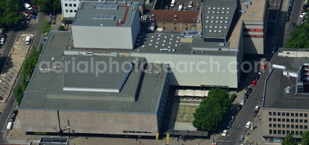 Aerial photograph Berlin - Building of the German Opera at the Bismarck street in Berlin's Charlottenburg district