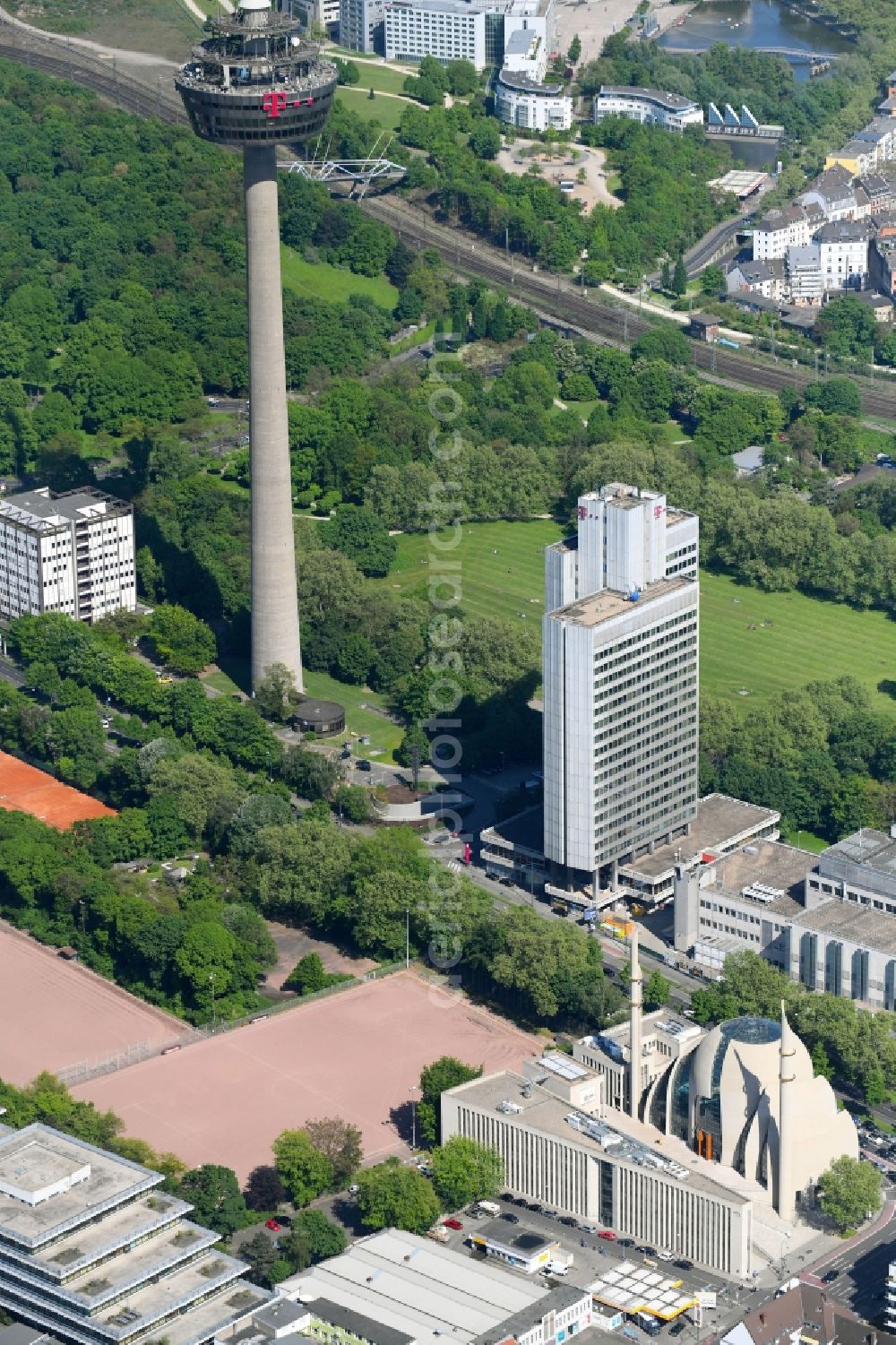 Aerial photograph Köln - Building the DITIB central mosque in Cologne, North Rhine-Westphalia