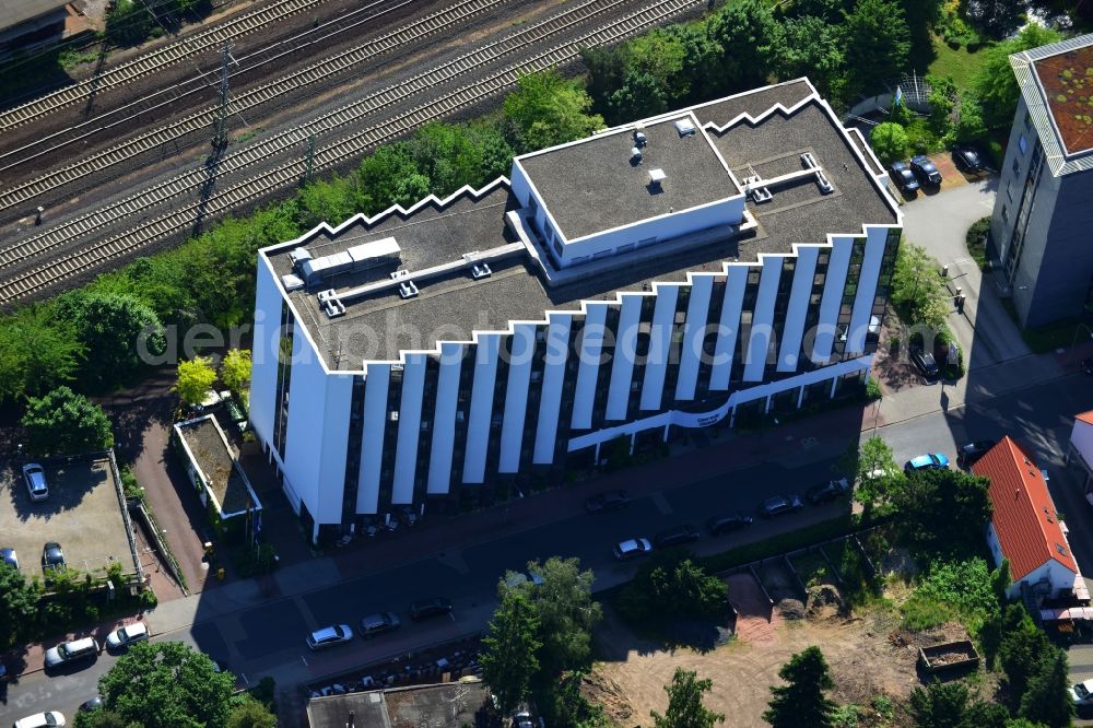 Aerial image Frankfurt am Main OT Niederrad - Building of the Dorint Hotel in Niederrad, a district of Frankfurt am Main in Hesse