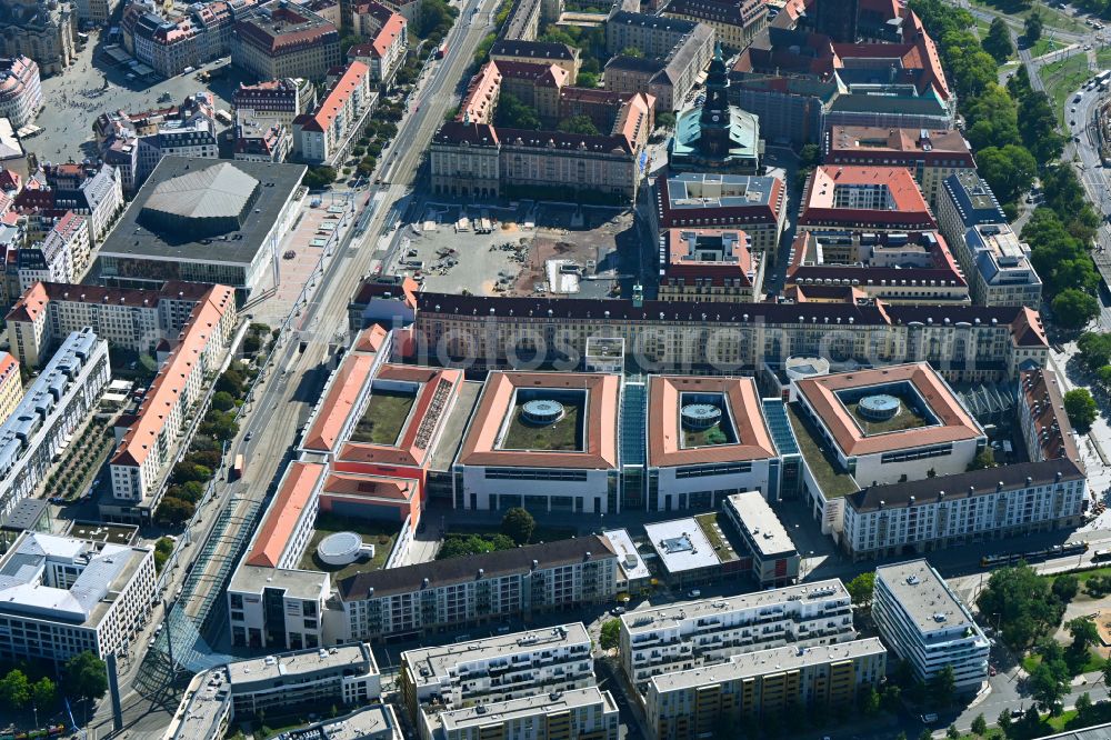 Aerial image Dresden - Building of the shopping center Altmarkt Galerie der ECE Projektmanagement GmbH in Dresden in the state Saxony