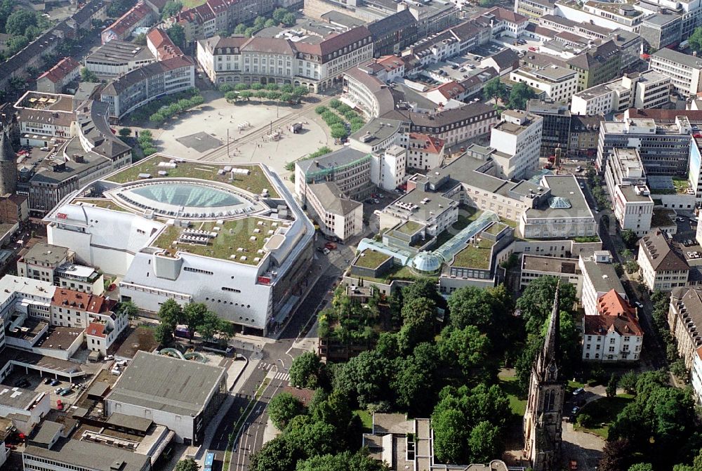Kassel from above - Building of the shopping center City-Point Kassel of ECE on Koenigsplatz in Kassel in the state Hesse