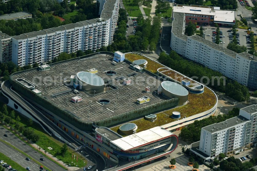 Berlin from above - building of the shopping center Eastgate Berlin on Marzahner Promenade in the district Marzahn in Berlin, Germany