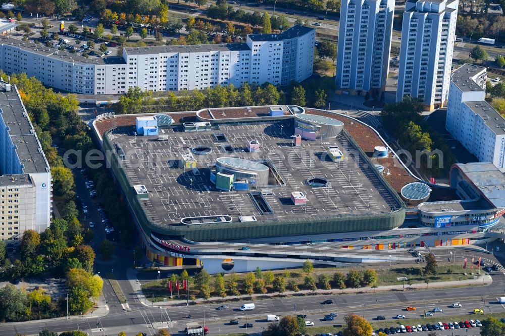 Aerial photograph Berlin - Building of the shopping center Eastgate Berlin on Marzahner Promenade in the district Marzahn in Berlin, Germany
