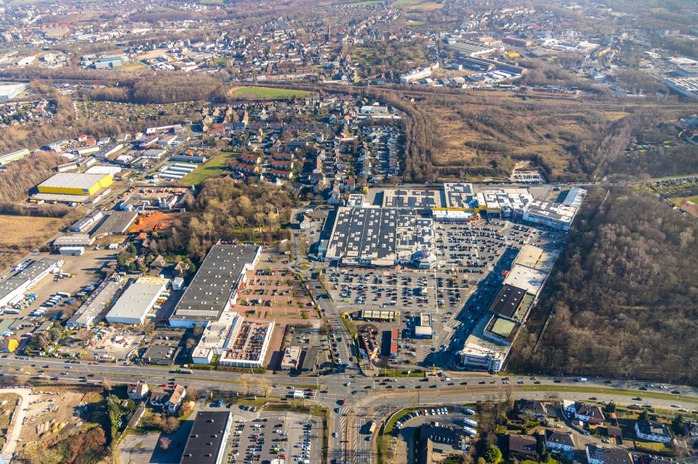 Aerial image Bochum - Building of the shopping center Hannibal center in Bochum in the state North Rhine-Westphalia