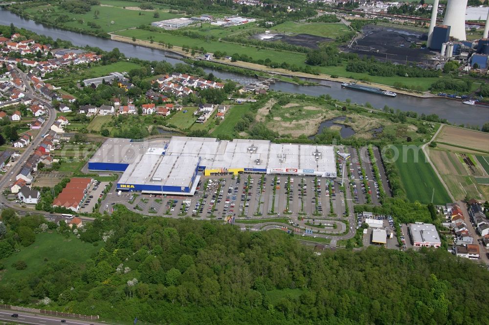 Saarlouis from the bird's eye view: Building the shopping center the IKEA furniture store in Saarlouis in the state Saarland