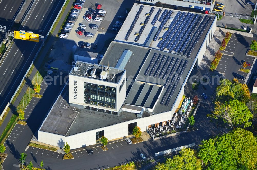 Dortmund from above - Building of the shopping center INHOUSE of stilwerk GmbH on Rosemeyerstrasse in Dortmund in the state North Rhine-Westphalia