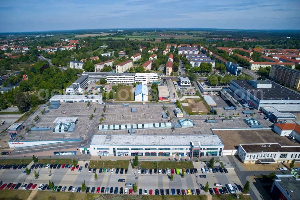 Hoyerswerda from above - Building of the shopping center Lausitz-Center Hoyerswerda in Hoyerswerda in the state Saxony