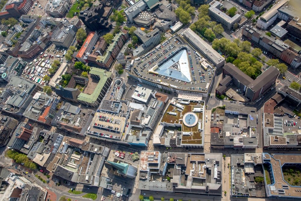 Aerial photograph Dortmund - Building of the shopping center Thier-Galerie in Dortmund in the state North Rhine-Westphalia