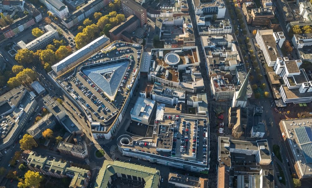 Dortmund from above - Building of the shopping center Thier-Galerie in Dortmund in the state North Rhine-Westphalia
