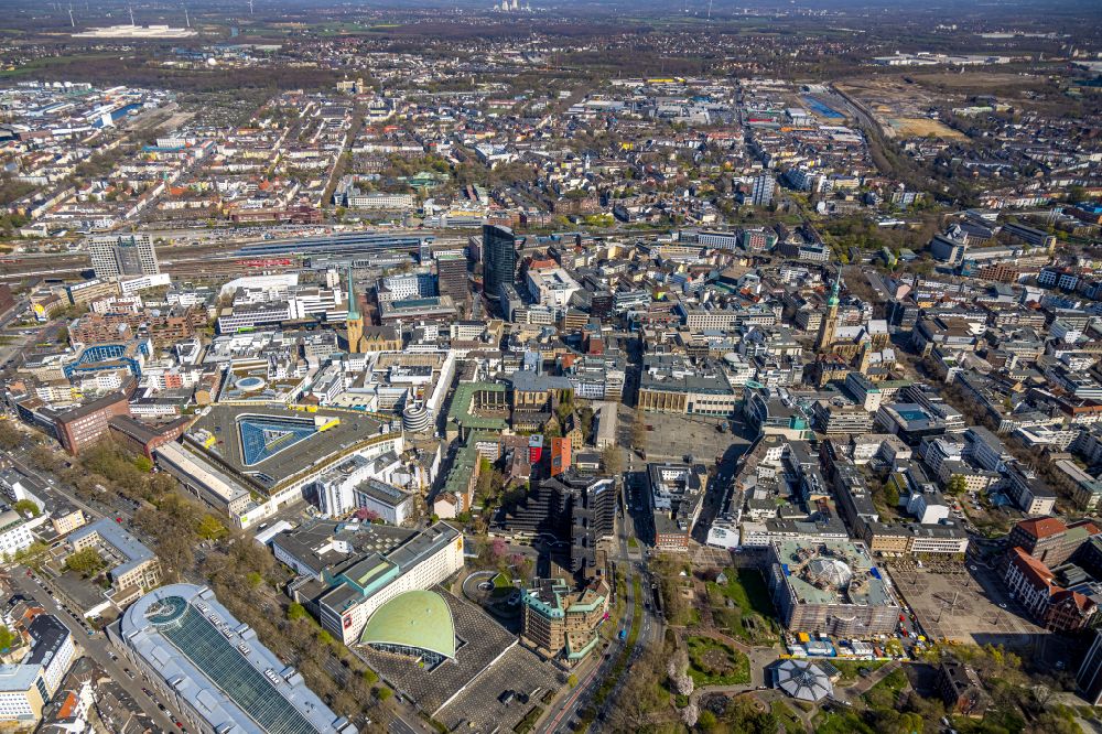 Dortmund from above - Building of the shopping center Thier-Galerie in Dortmund at Ruhrgebiet in the state North Rhine-Westphalia