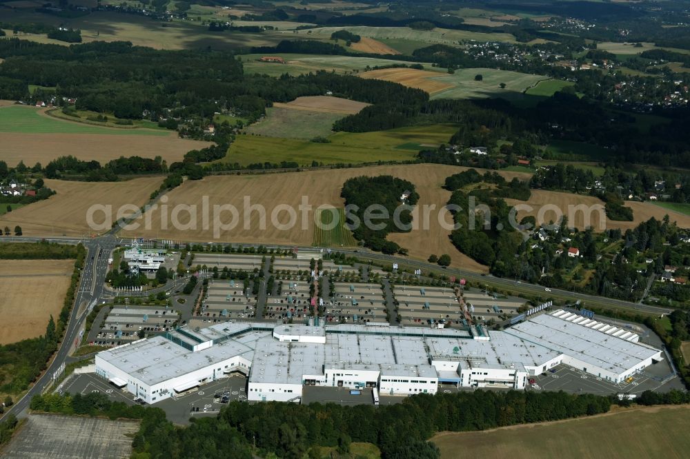 Aerial image Plauen - Building of the shopping center Plauen-Park in Plauen in the state Saxony