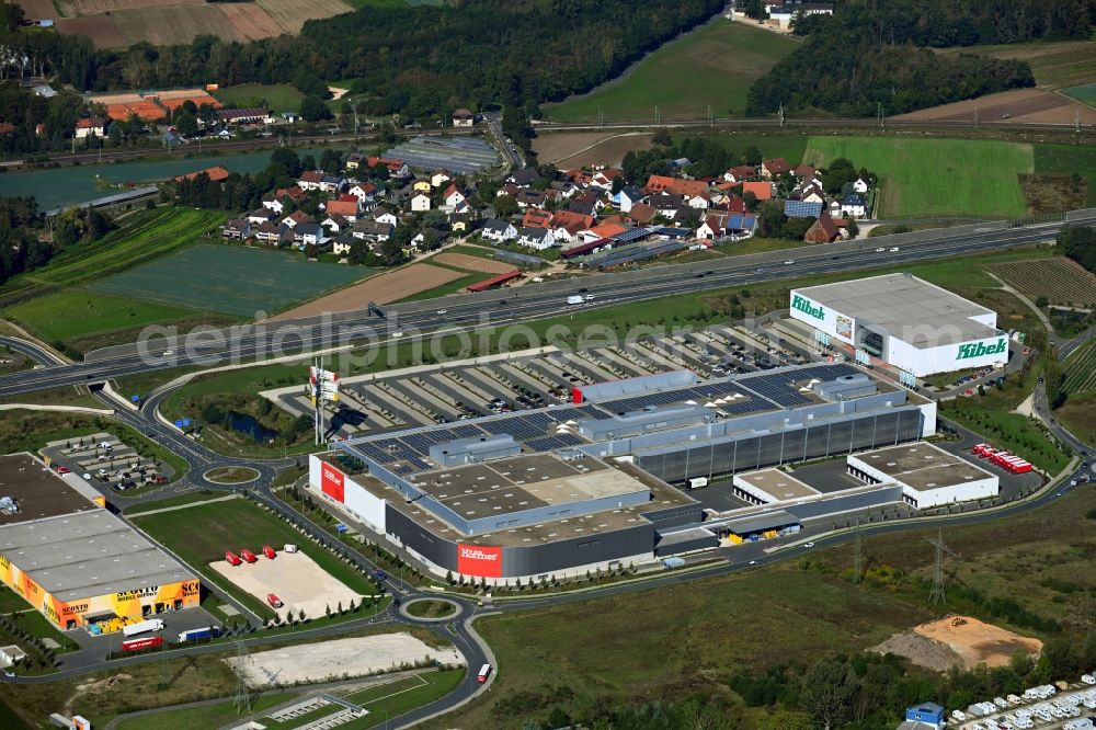 Aerial photograph Fürth - Building of the store - furniture market Hoeffner Online GmbH & Co. KG In of Schmalau in Fuerth in the state Bavaria, Germany