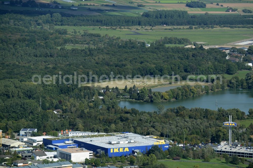 Aerial image Hanau - Building of the store - furniture market IKEA Einrichtungshaus on Oderstrasse in Hanau in the state Hesse