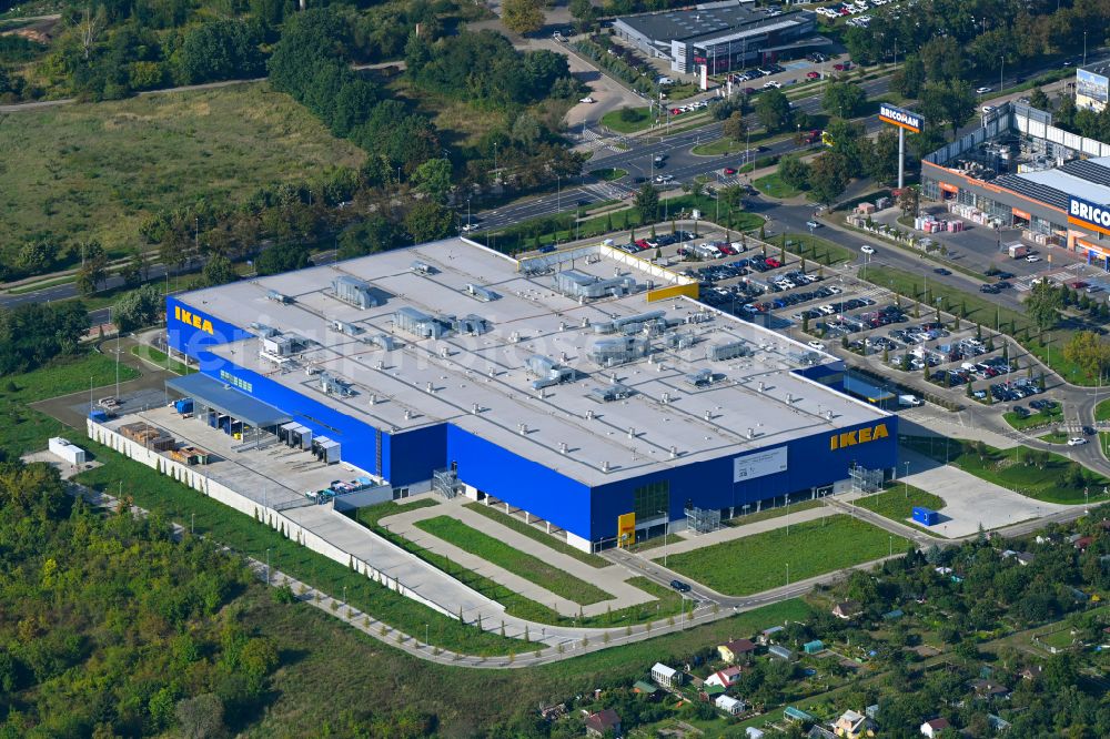 Aerial photograph Szczecin - Stettin - Building of the store - furniture market IKEA on street Bialowieska in the district Gumience in Szczecin in West Pomeranian, Poland