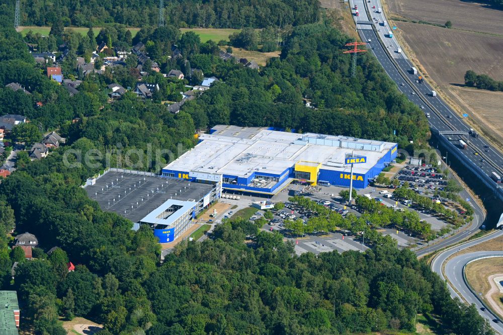 Aerial image Hamburg - Building of the store - furniture market IKEA in the district Schnelsen in Hamburg, Germany