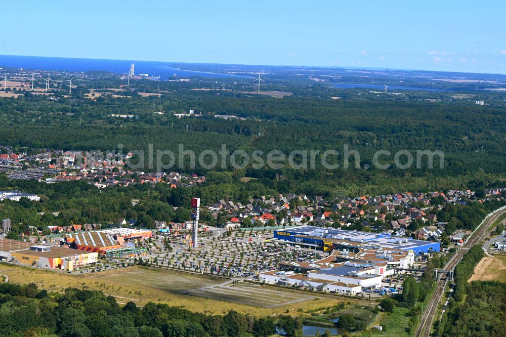 Aerial image Lübeck - Building of the store - furniture market in the district Daenischburg in Luebeck at the baltic sea coast in the state Schleswig-Holstein, Germany