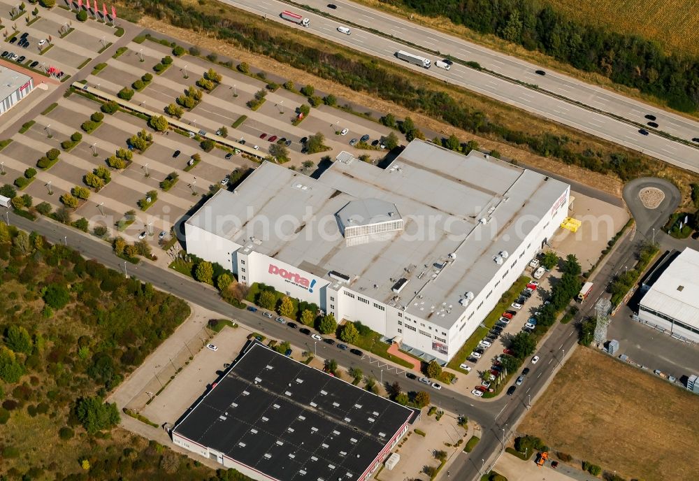 Aerial image Wiedemar - Building of the store - furniture market on Otto-Lilienthal-Strasse in Wiedemar in the state Saxony, Germany