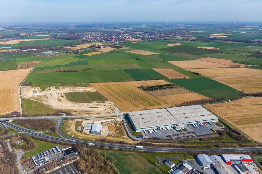 Aerial image Soest - Building of the wholesale center of the electrical wholesale and specialist market ALSO in Soest in the state North Rhine-Westphalia, Germany