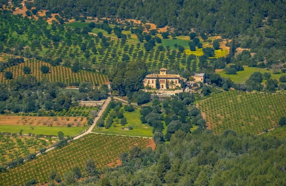 Son Maxella from above - Buildings and grounds of the finca Son Togores in Son Maxella in Balearic island of Mallorca, Spain