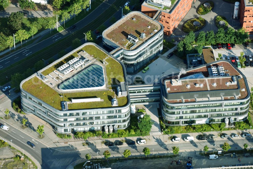 Leipzig from the bird's eye view: Building of the Fraunhofer Institute for Cell Therapy and Immunology IZI on Perlickstrasse in Leipzig in the state Saxony, Germany