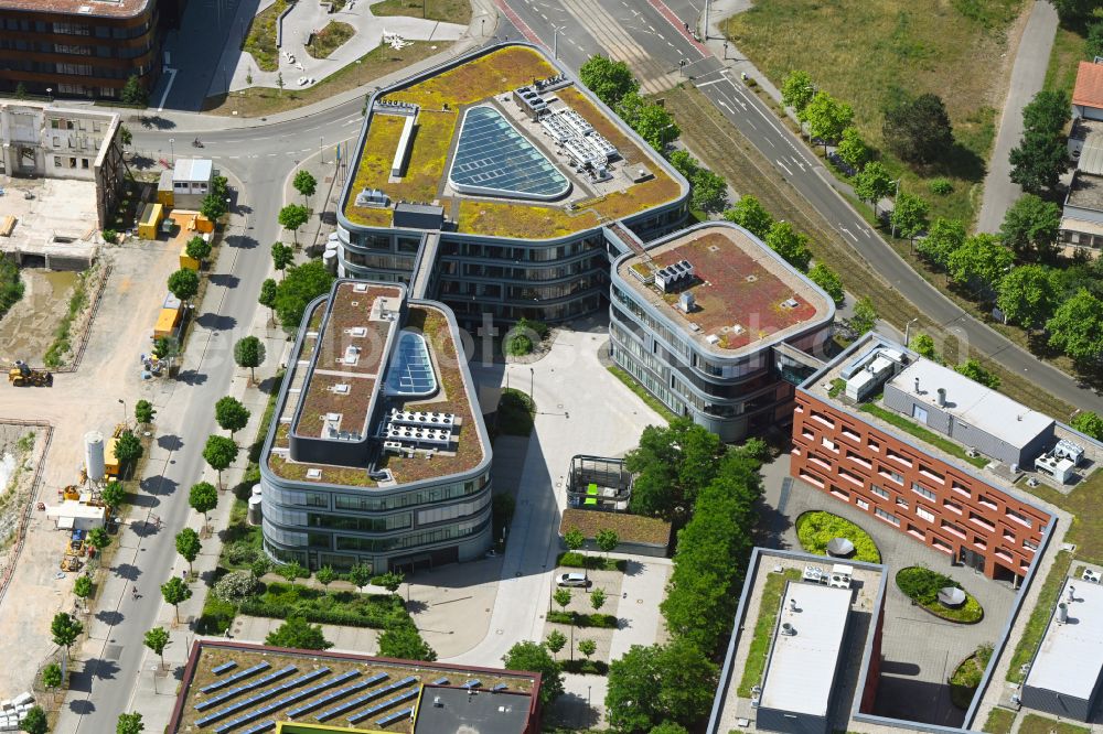 Leipzig from above - Building of the Fraunhofer Institute for Cell Therapy and Immunology IZI on Perlickstrasse in Leipzig in the state Saxony, Germany