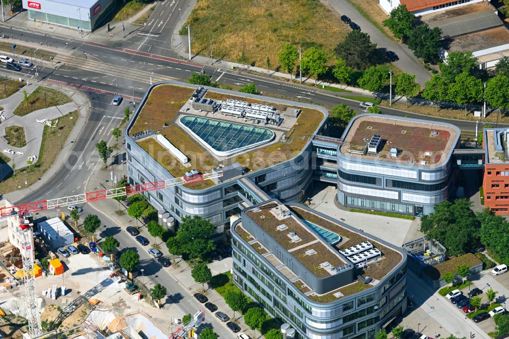 Leipzig from above - Building of the Fraunhofer Institute for Cell Therapy and Immunology IZI on Perlickstrasse in Leipzig in the state Saxony, Germany