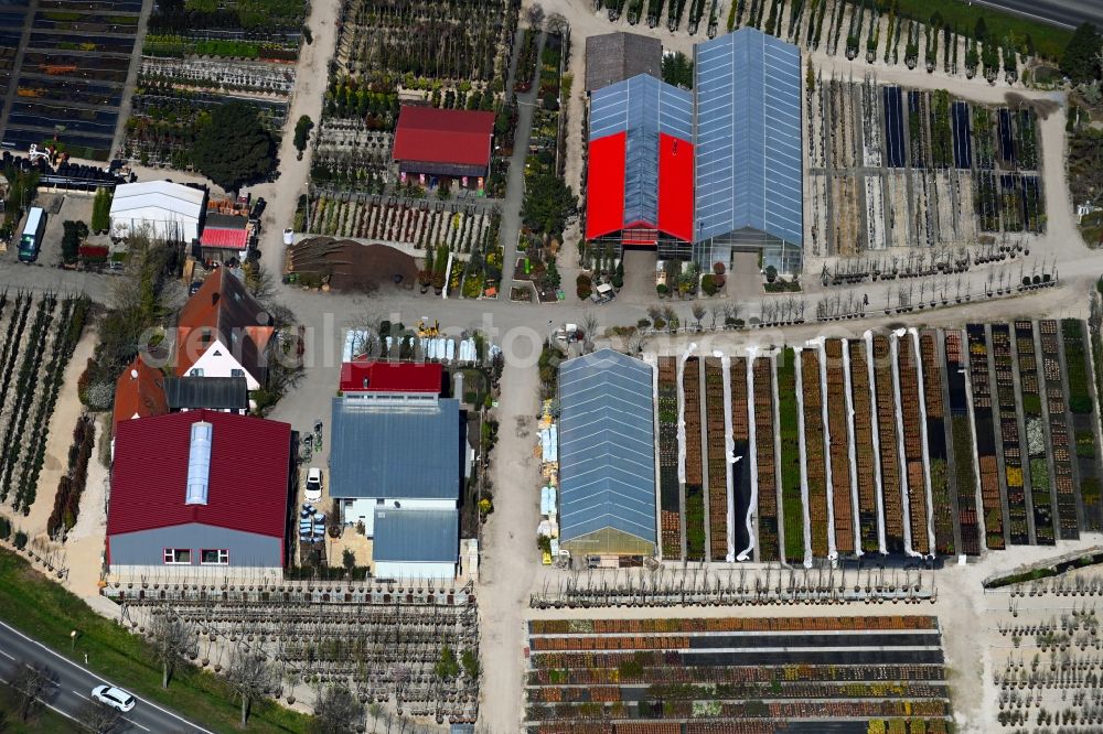 Aerial image Baiersdorf - Building of Store plant market Fees Pflanzenmarkt in Baiersdorf in the state Bavaria, Germany