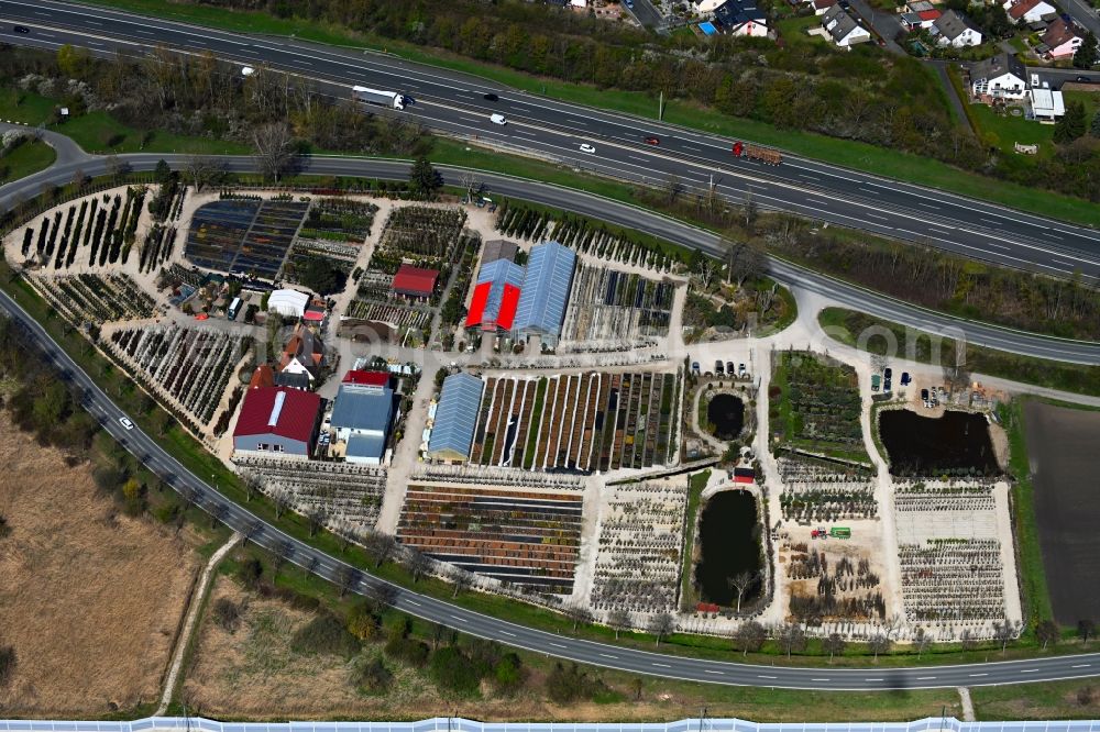 Aerial photograph Baiersdorf - Building of Store plant market Fees Pflanzenmarkt in Baiersdorf in the state Bavaria, Germany
