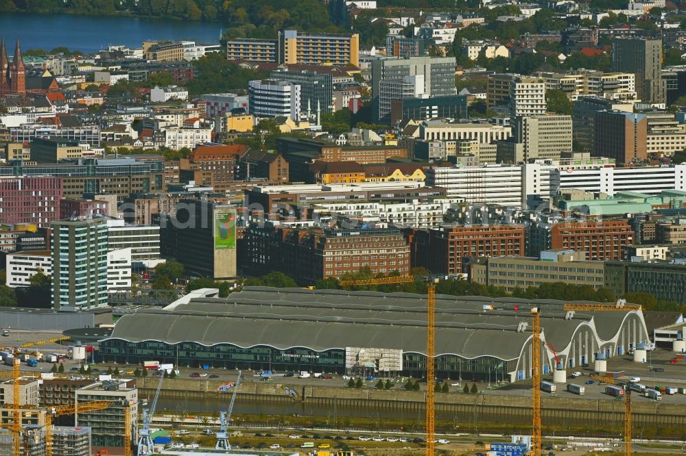 Aerial photograph Hamburg - Building of the wholesale center fuer Blumen , Obst and Gemuese in the district Hammerbrook in Hamburg, Germany