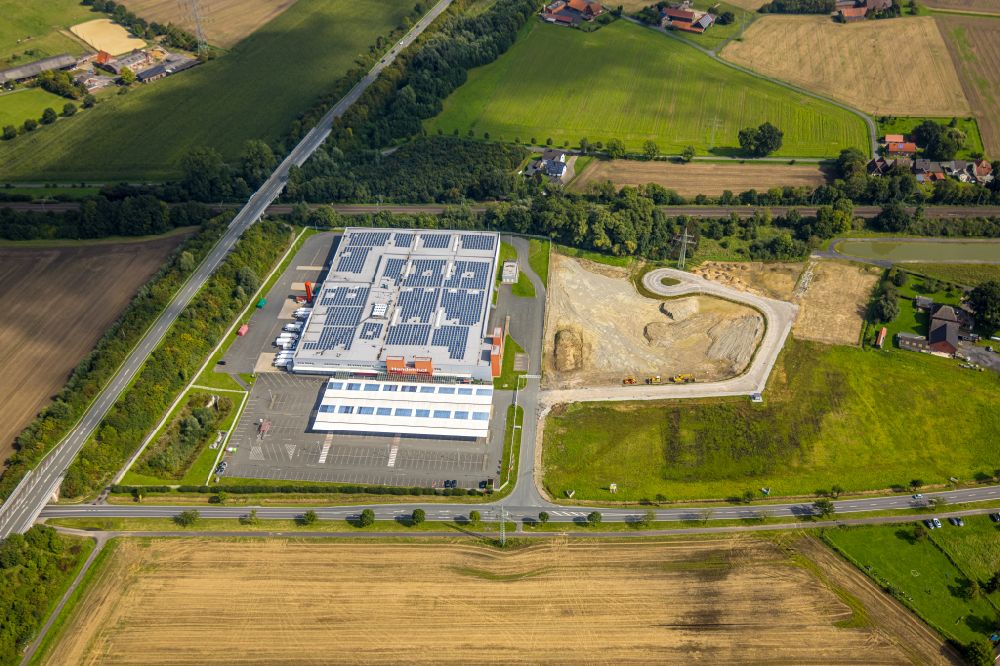Aerial photograph Bockum-Hövel - Building of the wholesale center Handelshof Koeln Stiftung & Co. KG in Bockum-Hoevel at Ruhrgebiet in the state North Rhine-Westphalia, Germany