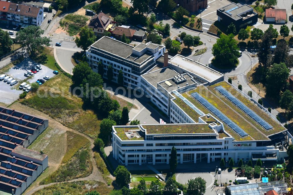 Aerial photograph Nagold - Building of the wholesale center Haefele SE & Co KG on street Adolf-Haefele-Strasse in the district Emmingen in Nagold in the state Baden-Wuerttemberg, Germany