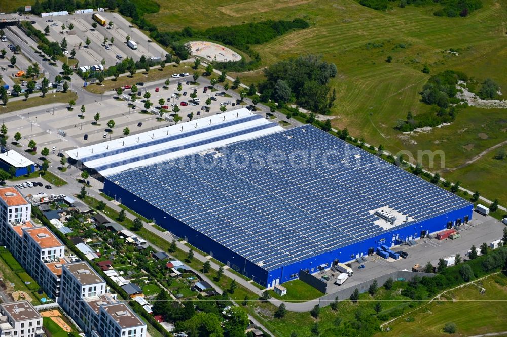 Aerial photograph München - Building of the wholesale center of Metro AG in Munich in the state Bavaria, Germany